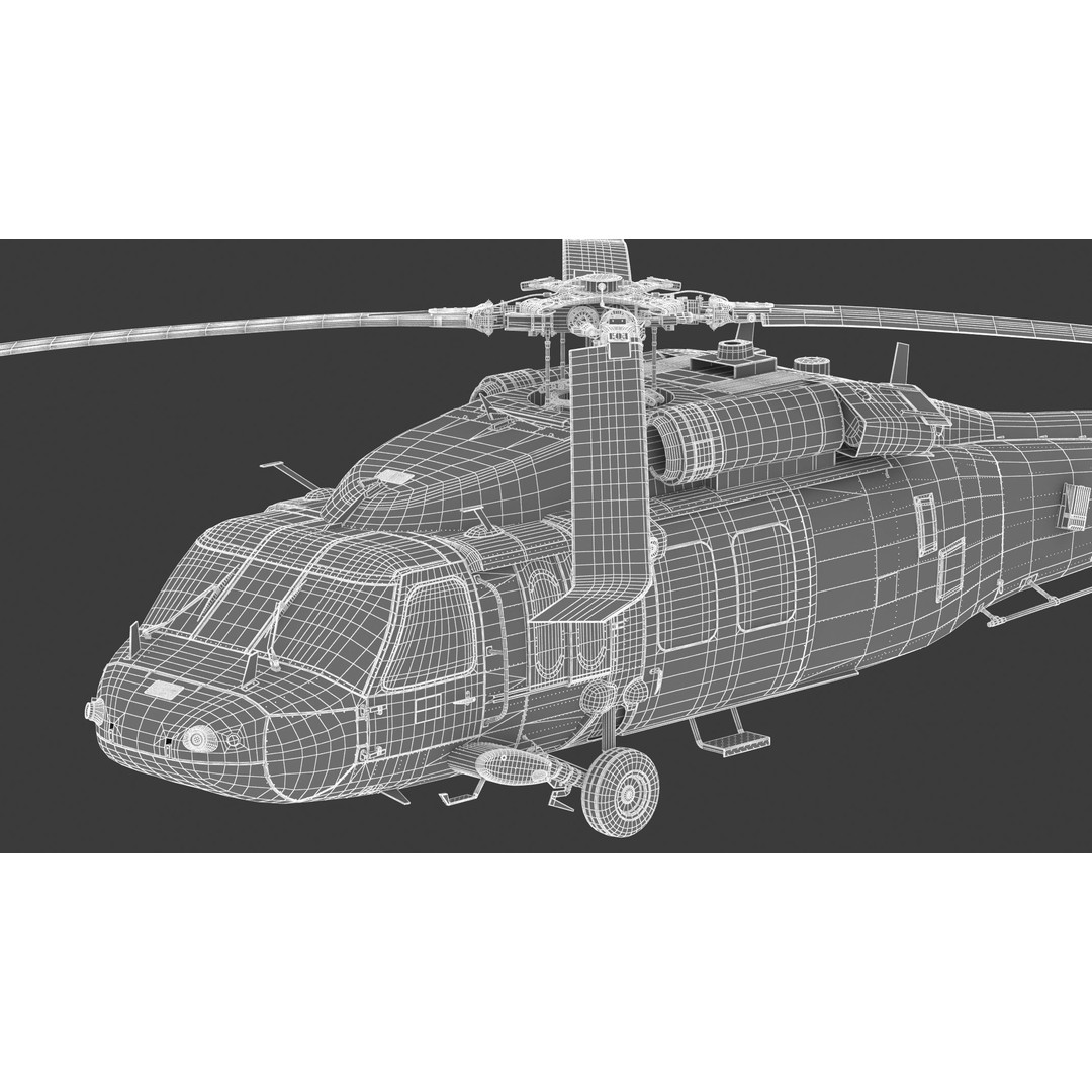 Sikorsky UH-60 Black Hawk 3D Model – Low Poly Military Helicopter, FBX/OBJ - View 36