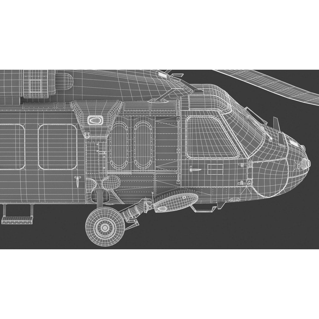 Sikorsky UH-60 Black Hawk 3D Model – Low Poly Military Helicopter, FBX/OBJ - View 39