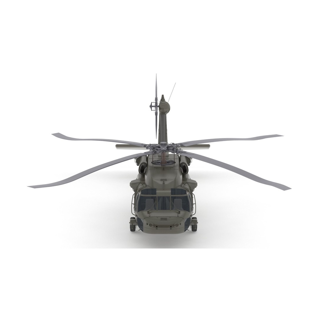 Sikorsky UH-60 Black Hawk 3D Model – Low Poly Military Helicopter, FBX/OBJ - View 4