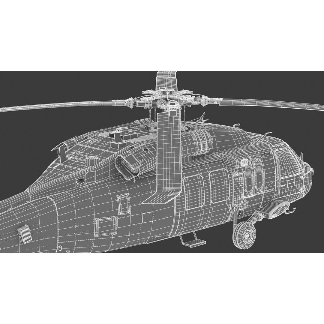 Sikorsky UH-60 Black Hawk 3D Model – Low Poly Military Helicopter, FBX/OBJ - View 40