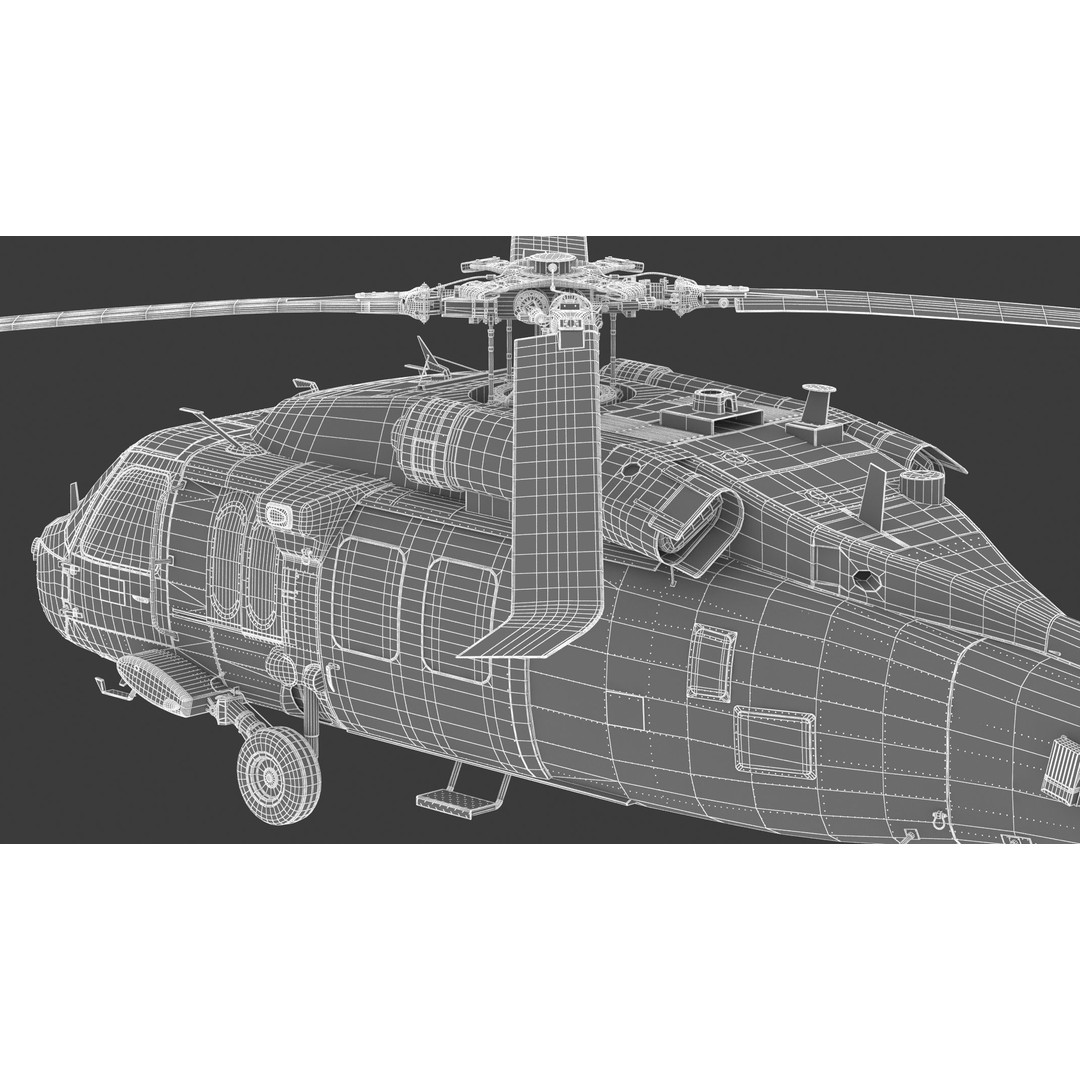 Sikorsky UH-60 Black Hawk 3D Model – Low Poly Military Helicopter, FBX/OBJ - View 42