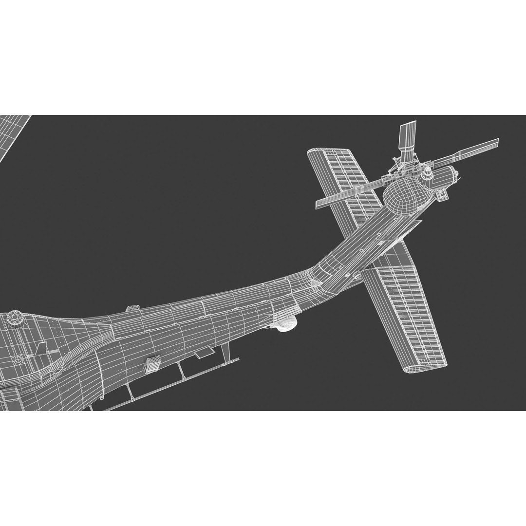 Sikorsky UH-60 Black Hawk 3D Model – Low Poly Military Helicopter, FBX/OBJ - View 43