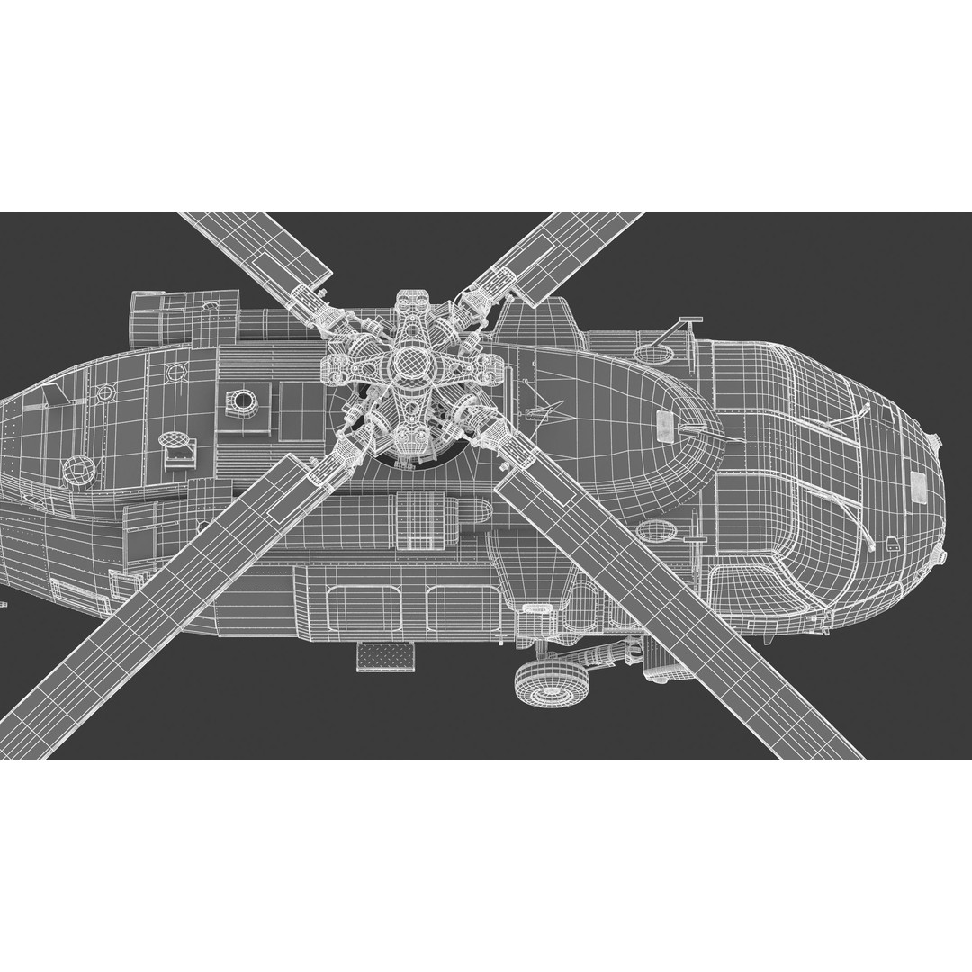 Sikorsky UH-60 Black Hawk 3D Model – Low Poly Military Helicopter, FBX/OBJ - View 44