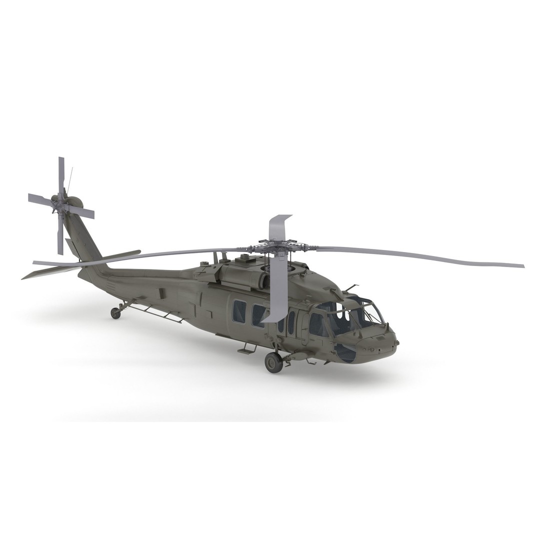 Sikorsky UH-60 Black Hawk 3D Model – Low Poly Military Helicopter, FBX/OBJ - View 5