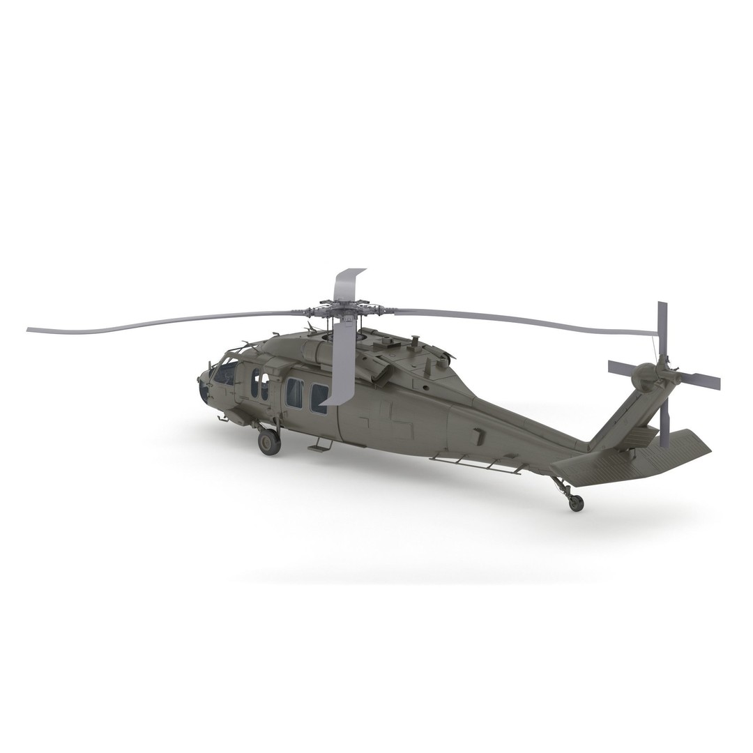 Sikorsky UH-60 Black Hawk 3D Model – Low Poly Military Helicopter, FBX/OBJ - View 9