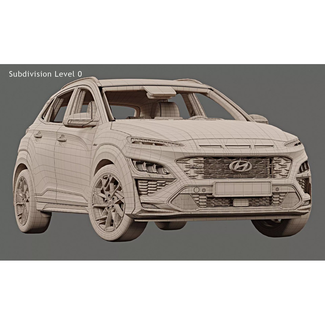 2021 Hyundai Kona N Line 3D Model – High Poly Game-Ready Asset, FBX, OBJ - View 17