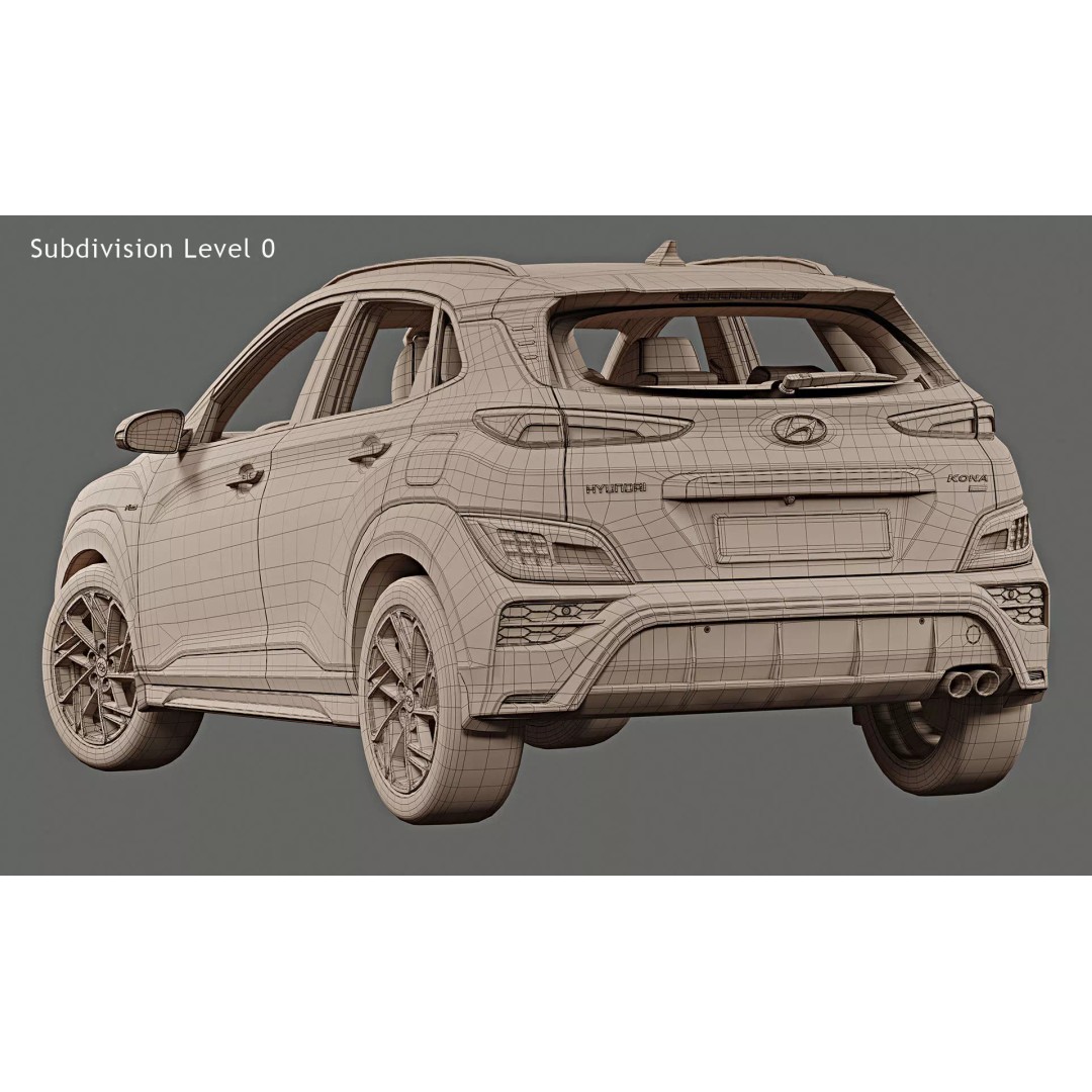 2021 Hyundai Kona N Line 3D Model – High Poly Game-Ready Asset, FBX, OBJ - View 18