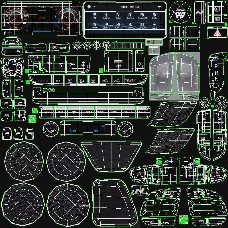 2021 Hyundai Kona N Line 3D Model – High Poly Game-Ready Asset, FBX, OBJ - View 20