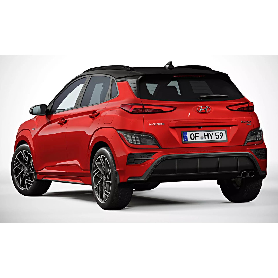 2021 Hyundai Kona N Line 3D Model – High Poly Game-Ready Asset, FBX, OBJ - View 3