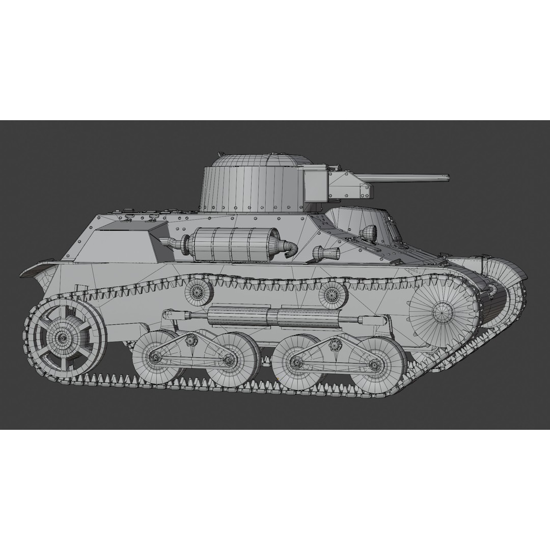 Type 95 Ha-Go Light Tank 3D Model – Game Ready, PBR Textures, FBX