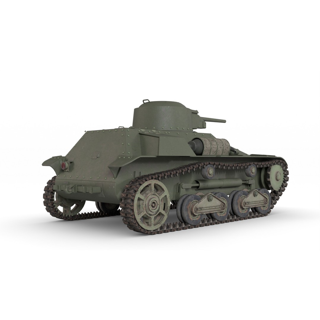 Type 95 Ha-Go Light Tank 3D Model – Game Ready, PBR Textures, FBX - View 12