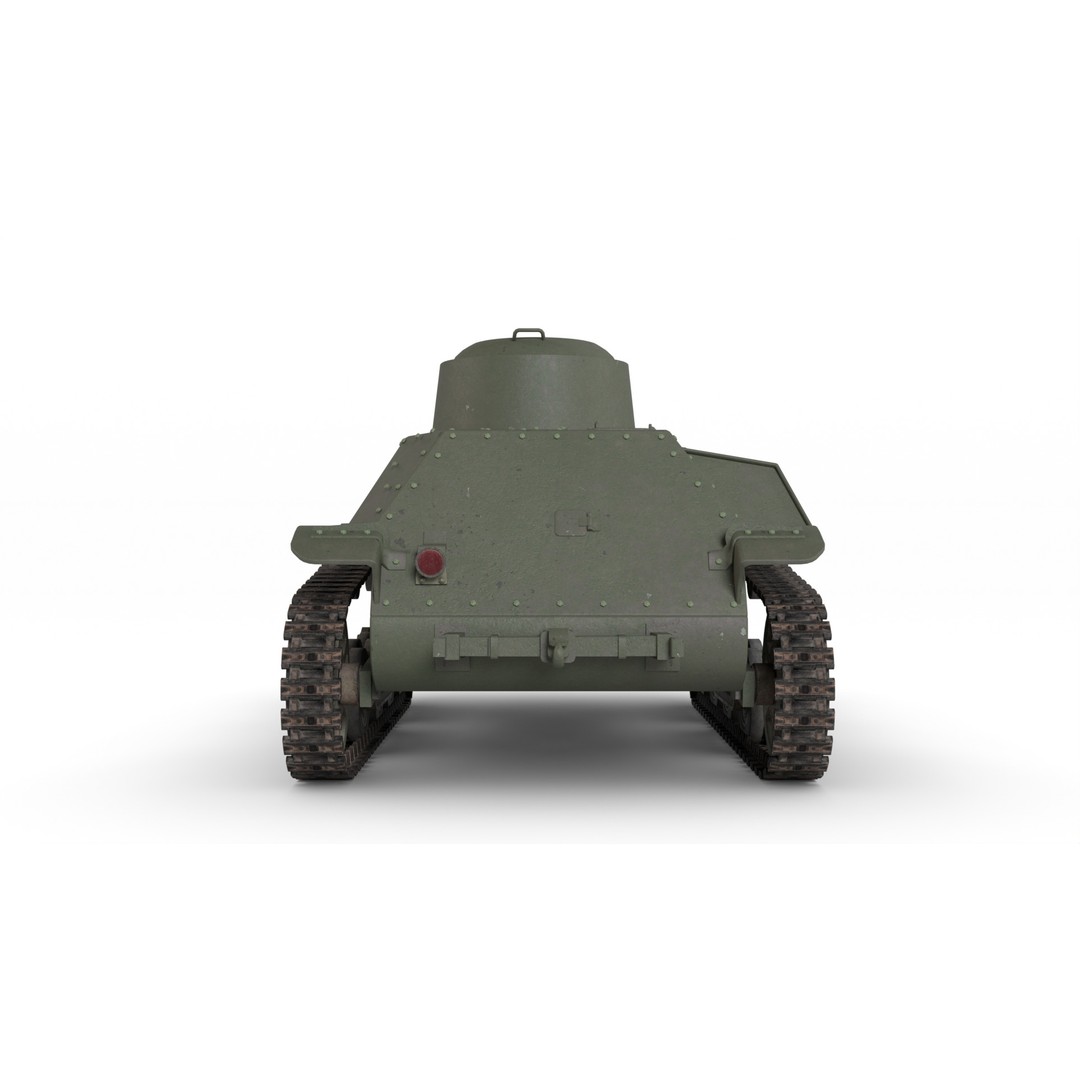 Type 95 Ha-Go Light Tank 3D Model – Game Ready, PBR Textures, FBX - View 13