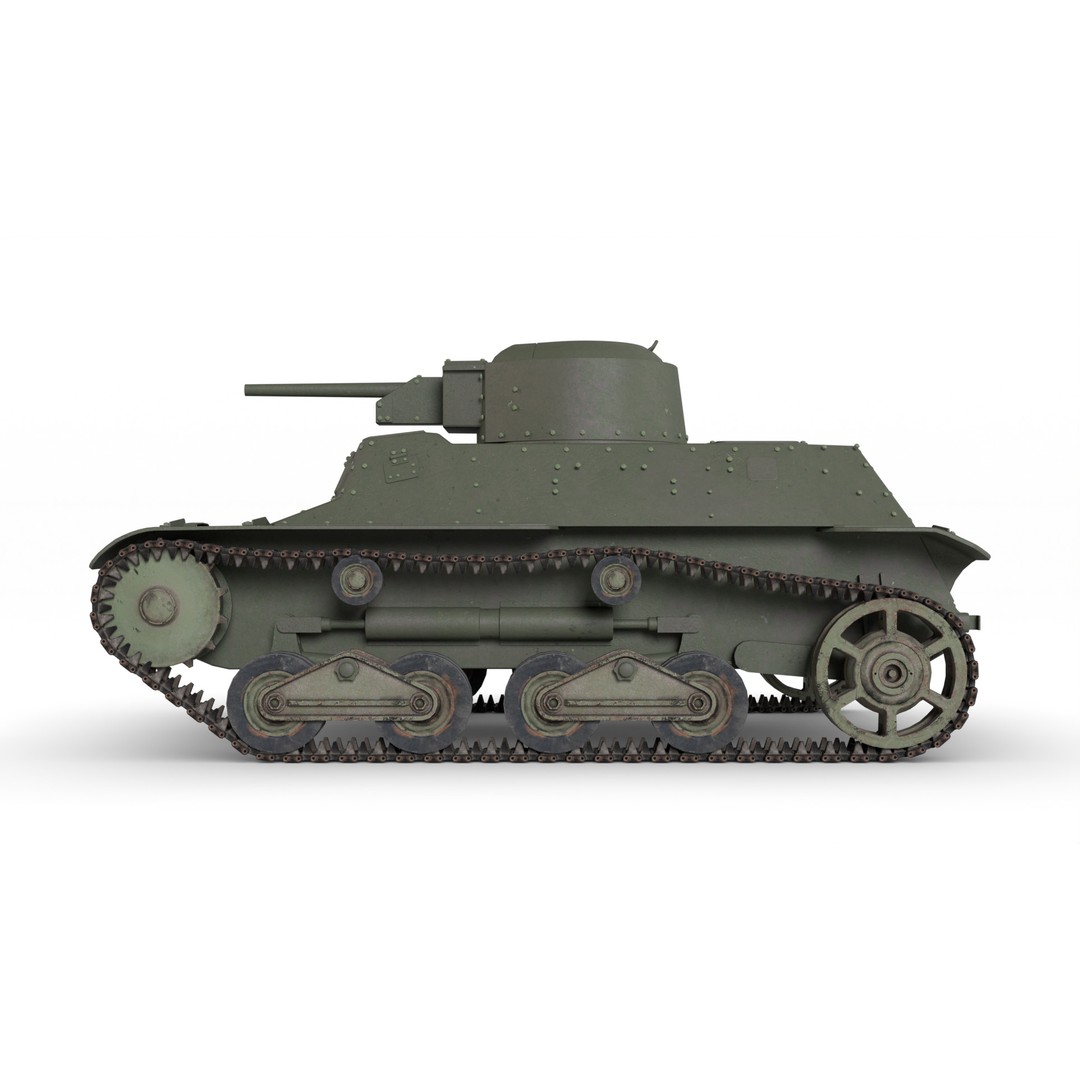 Type 95 Ha-Go Light Tank 3D Model – Game Ready, PBR Textures, FBX - View 15