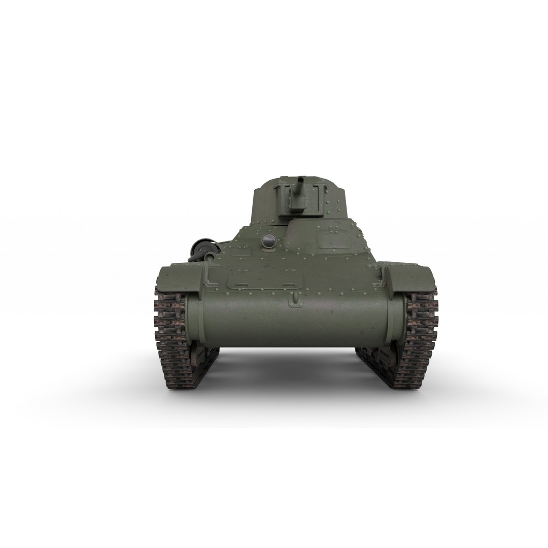 Type 95 Ha-Go Light Tank 3D Model – Game Ready, PBR Textures, FBX - View 17