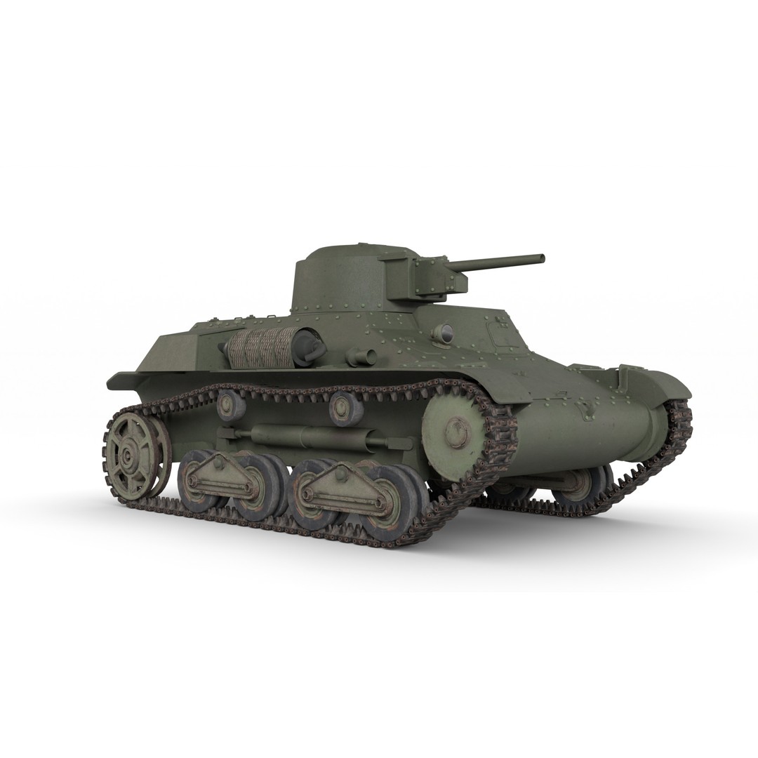 Type 95 Ha-Go Light Tank 3D Model – Game Ready, PBR Textures, FBX - View 18