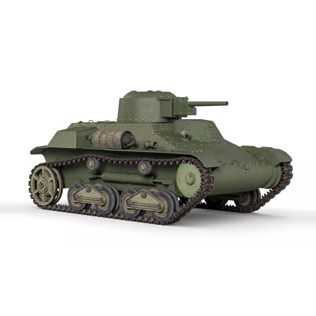 Type 95 Ha-Go Light Tank 3D Model – Game Ready, PBR Textures, FBX - View 2