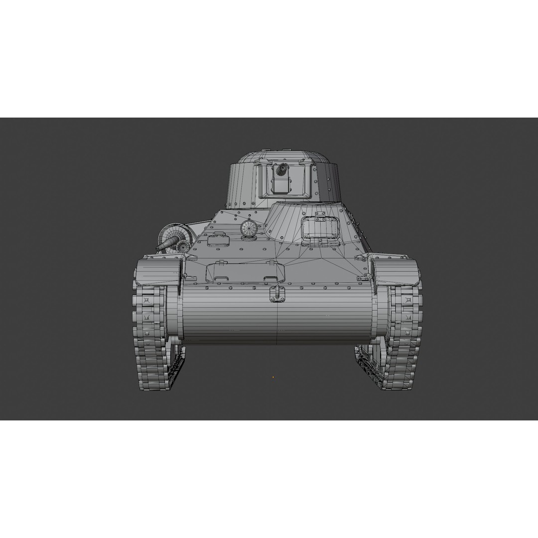 Type 95 Ha-Go Light Tank 3D Model – Game Ready, PBR Textures, FBX - View 20