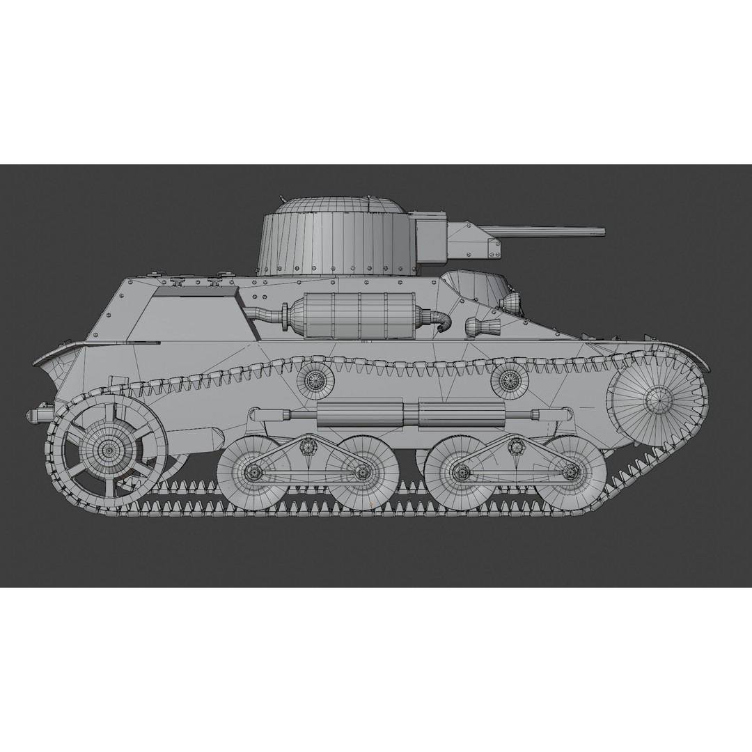 Type 95 Ha-Go Light Tank 3D Model – Game Ready, PBR Textures, FBX - View 21