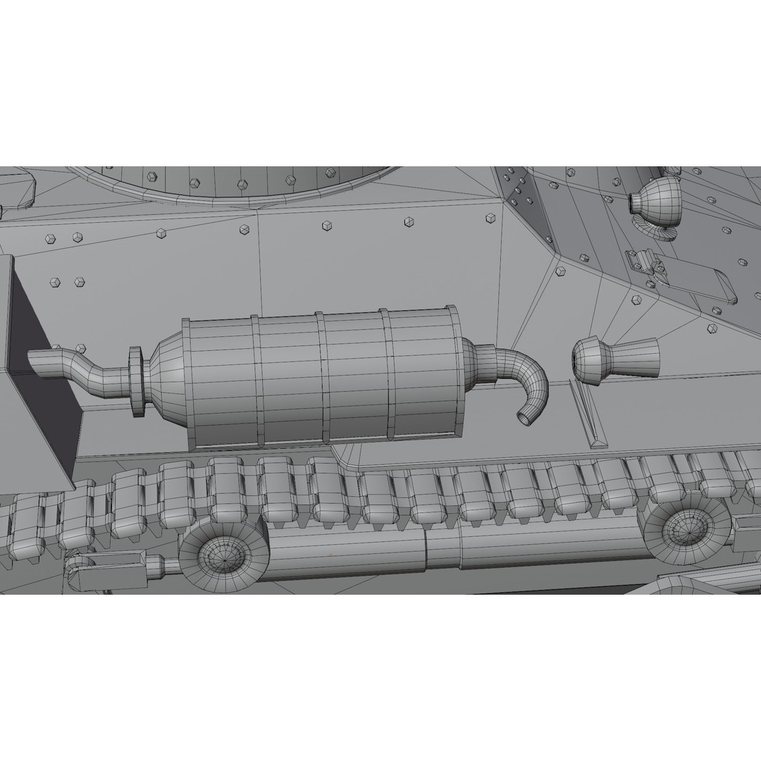 Type 95 Ha-Go Light Tank 3D Model – Game Ready, PBR Textures, FBX - View 22