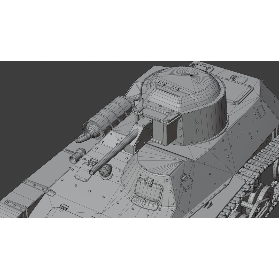 Type 95 Ha-Go Light Tank 3D Model – Game Ready, PBR Textures, FBX - View 26