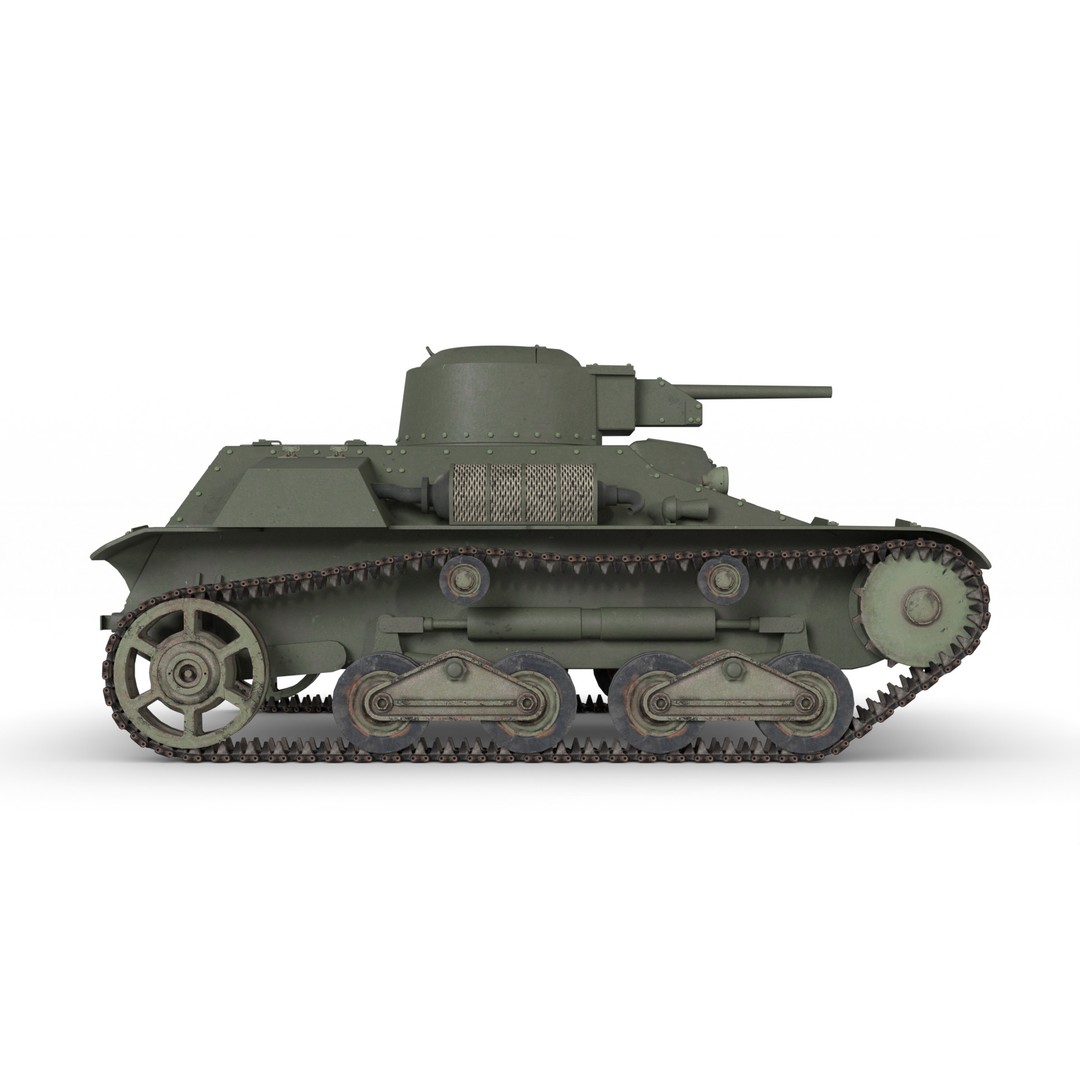 Type 95 Ha-Go Light Tank 3D Model – Game Ready, PBR Textures, FBX - View 3