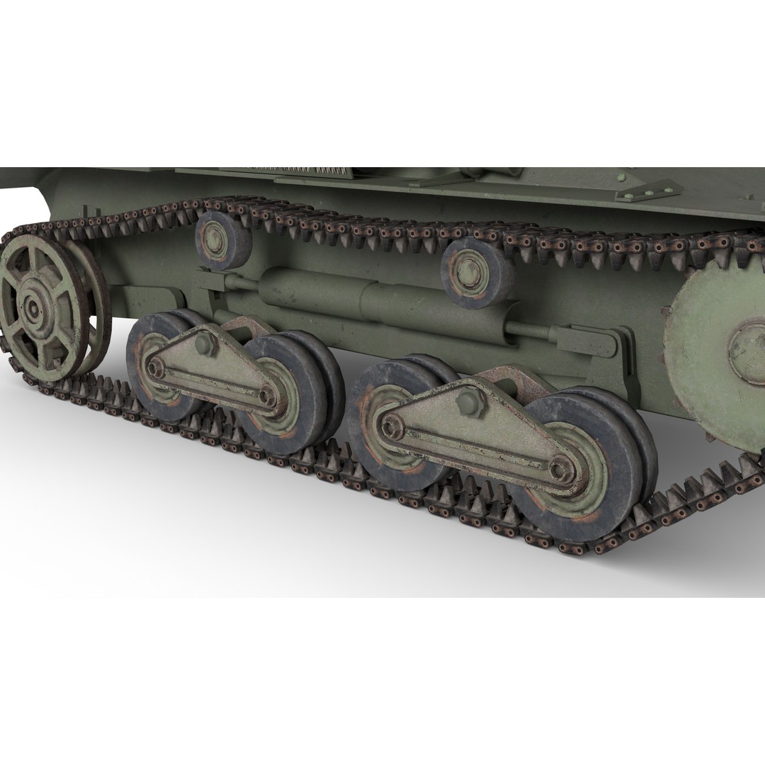 Type 95 Ha-Go Light Tank 3D Model – Game Ready, PBR Textures, FBX - View 5