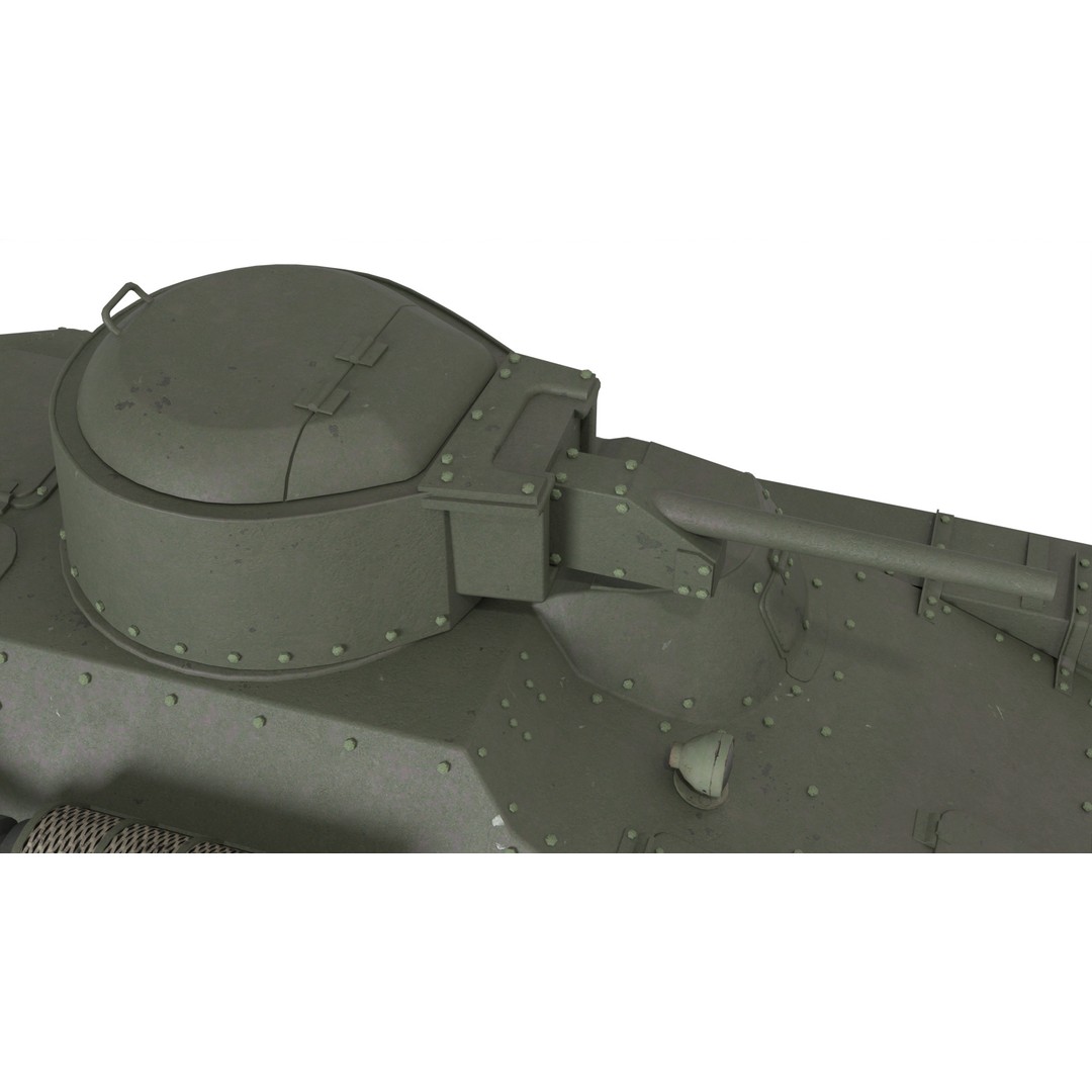 Type 95 Ha-Go Light Tank 3D Model – Game Ready, PBR Textures, FBX - View 6