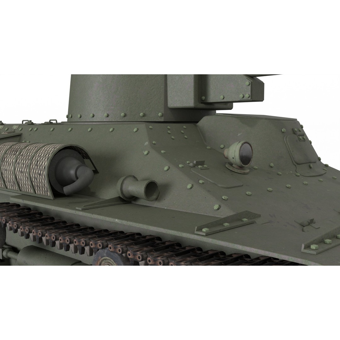 Type 95 Ha-Go Light Tank 3D Model – Game Ready, PBR Textures, FBX - View 7