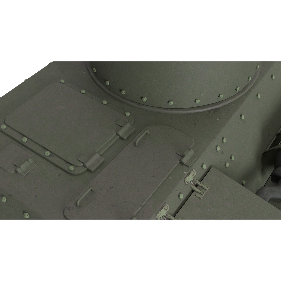 Type 95 Ha-Go Light Tank 3D Model – Game Ready, PBR Textures, FBX - View 8
