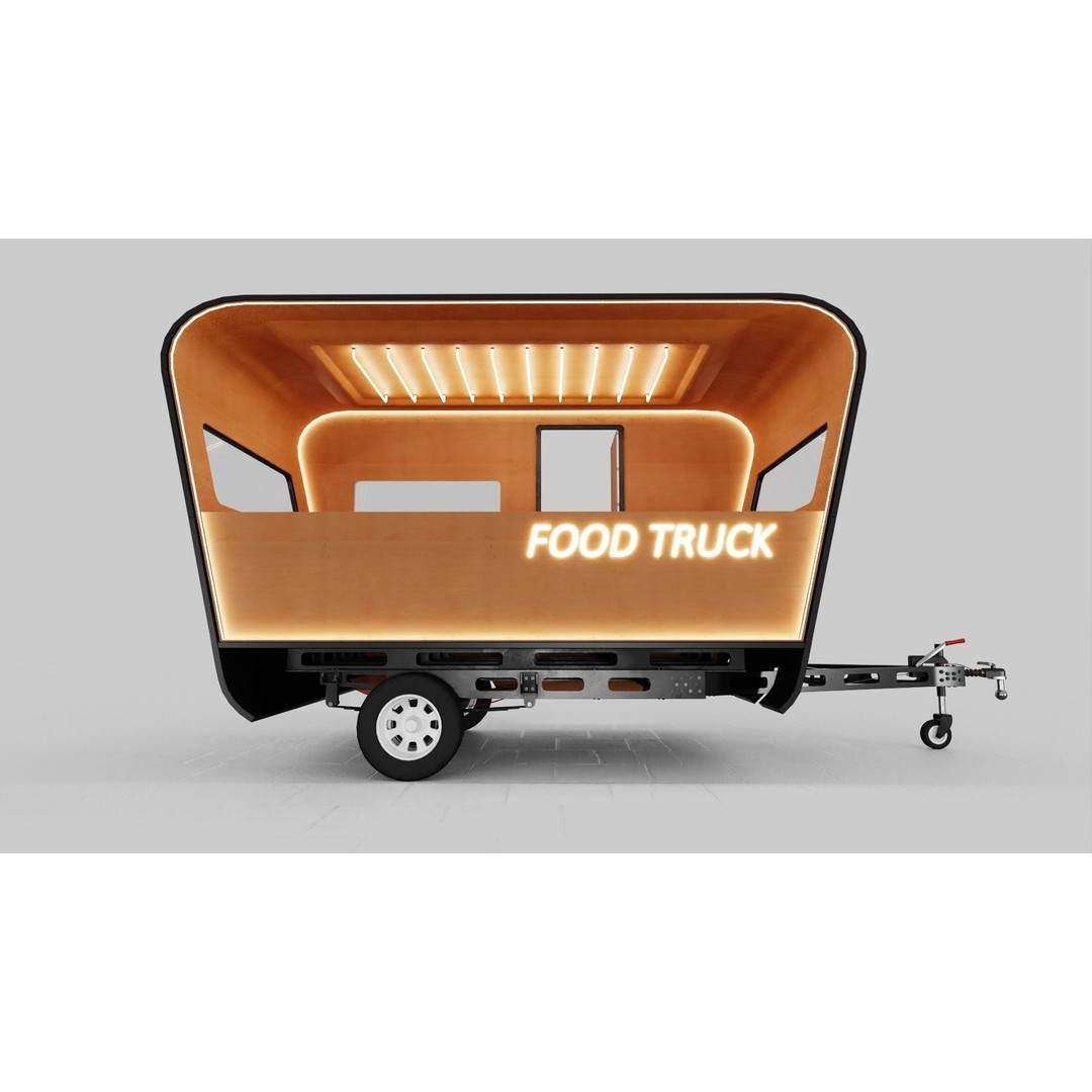 Food Truck 3D Model – Low Poly Game Asset, FBX, PBR Textures - View 15