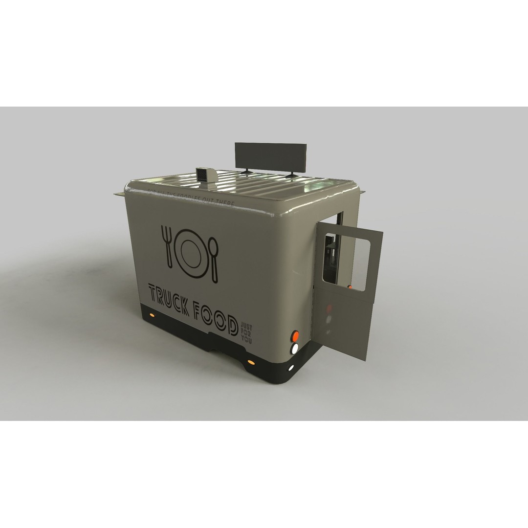 Food Truck 3D Model – Low Poly Game Asset, FBX, PBR Textures - View 18