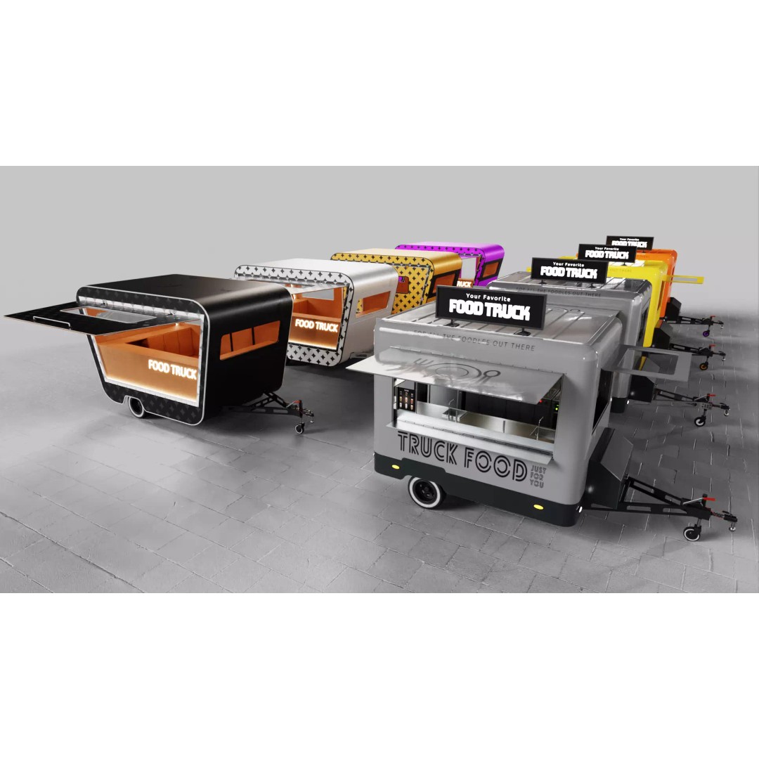 Food Truck 3D Model – Low Poly Game Asset, FBX, PBR Textures - View 2