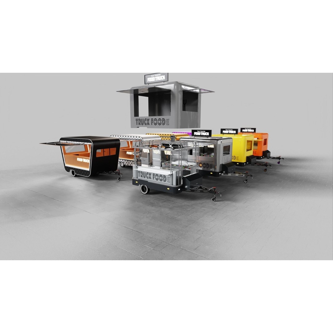 Food Truck 3D Model – Low Poly Game Asset, FBX, PBR Textures - View 28