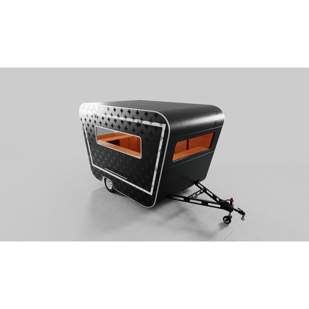 Food Truck 3D Model – Low Poly Game Asset, FBX, PBR Textures - View 3