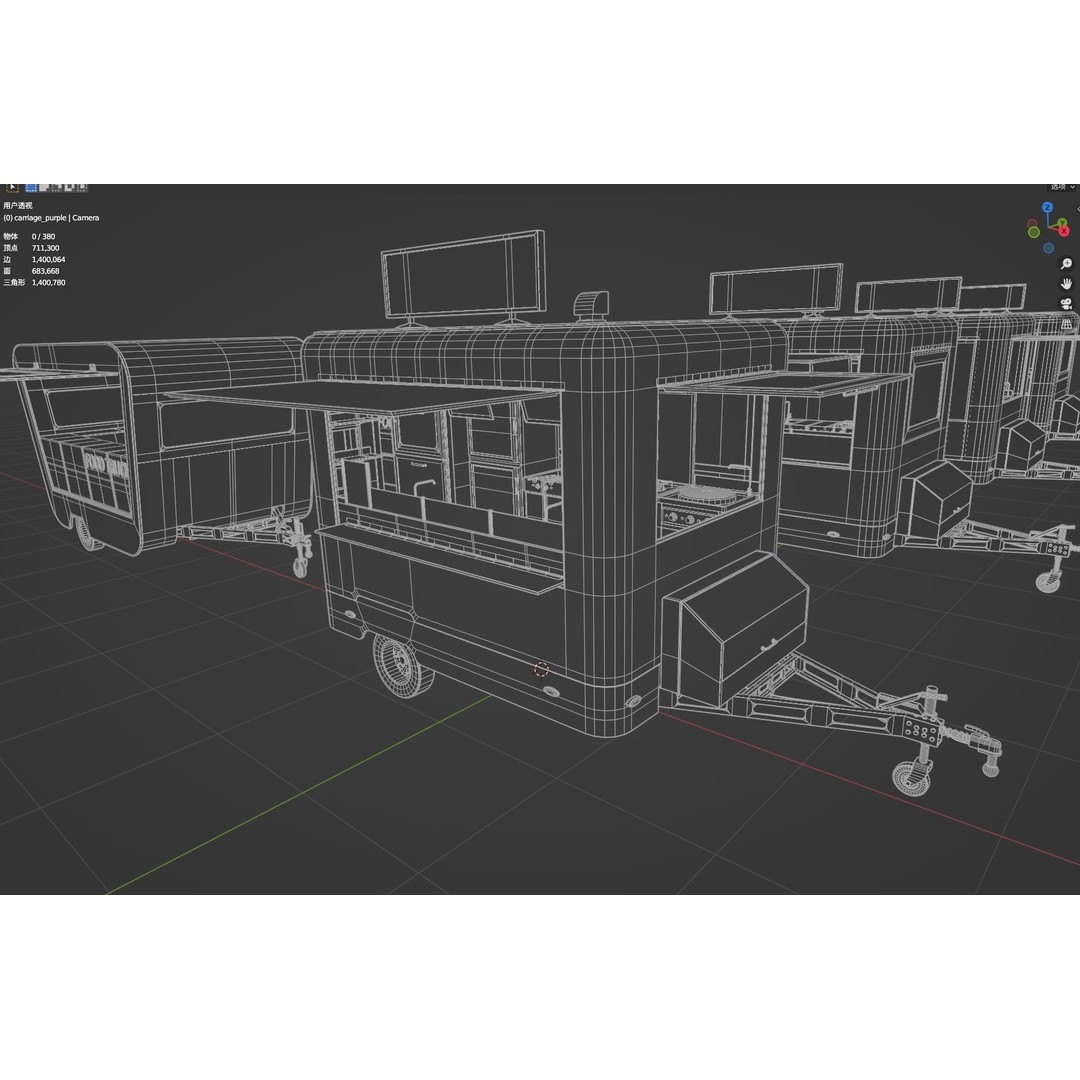Food Truck 3D Model – Low Poly Game Asset, FBX, PBR Textures - View 30