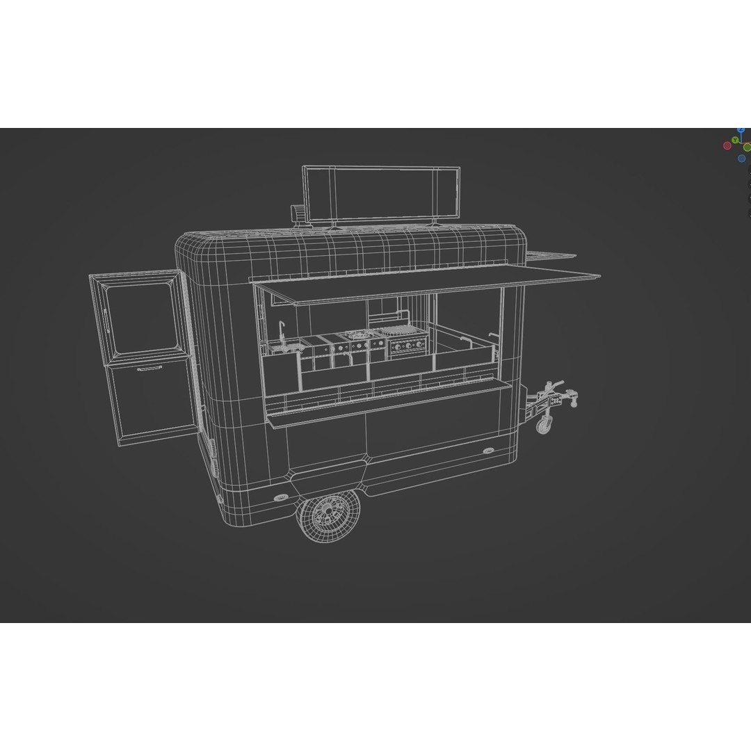 Food Truck 3D Model – Low Poly Game Asset, FBX, PBR Textures - View 32