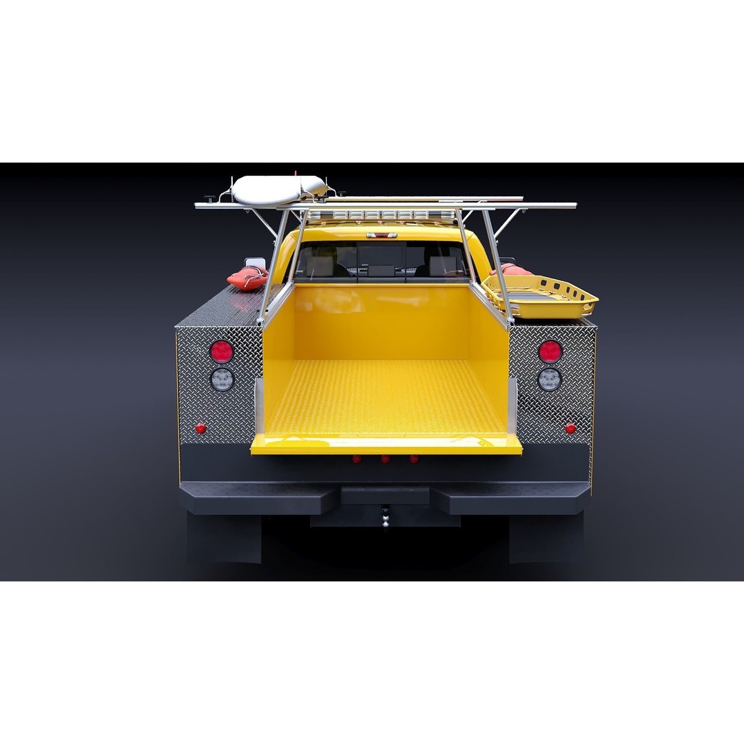 LifeGuard Truck 3D Model – Low Poly Game Asset, FBX, PBR Textures - View 10