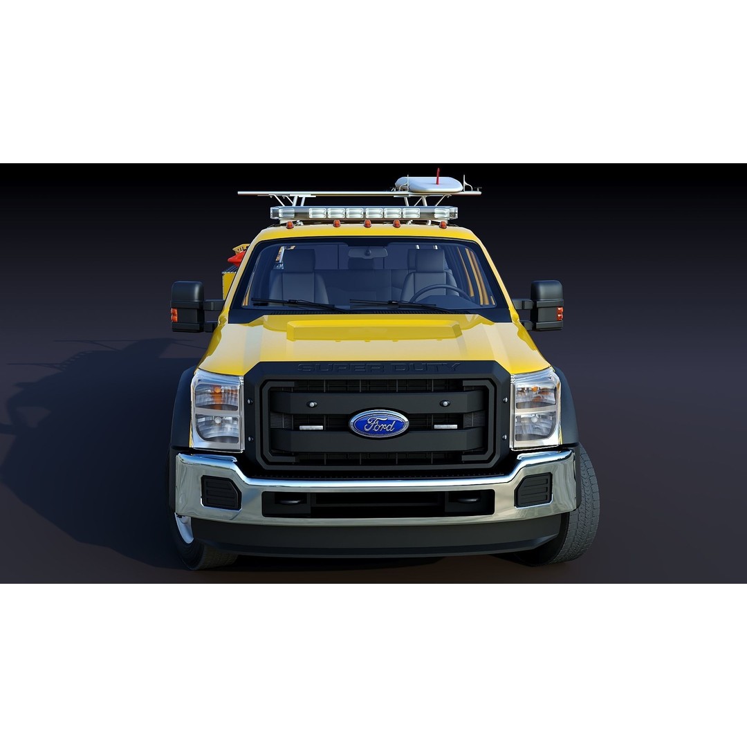 LifeGuard Truck 3D Model – Low Poly Game Asset, FBX, PBR Textures - View 14