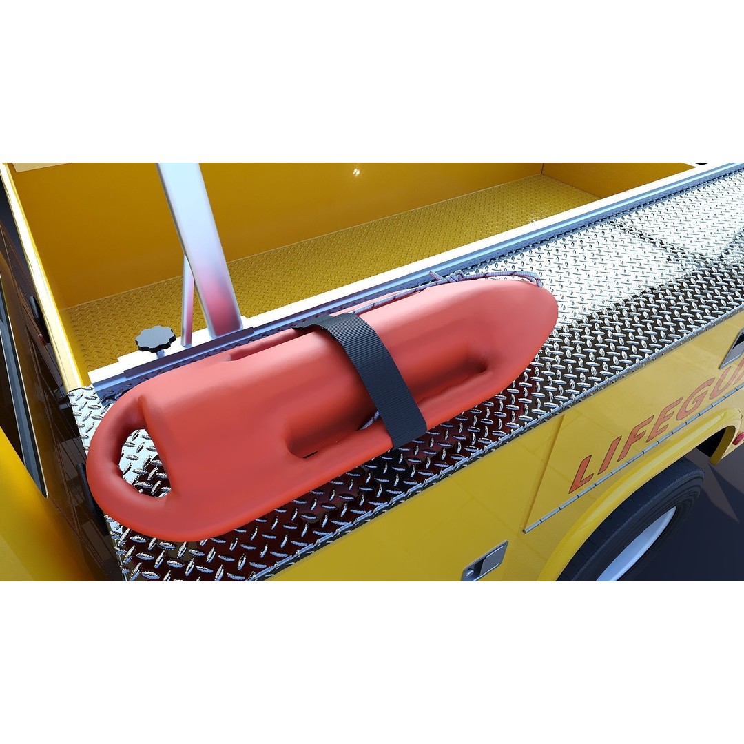 LifeGuard Truck 3D Model – Low Poly Game Asset, FBX, PBR Textures - View 27