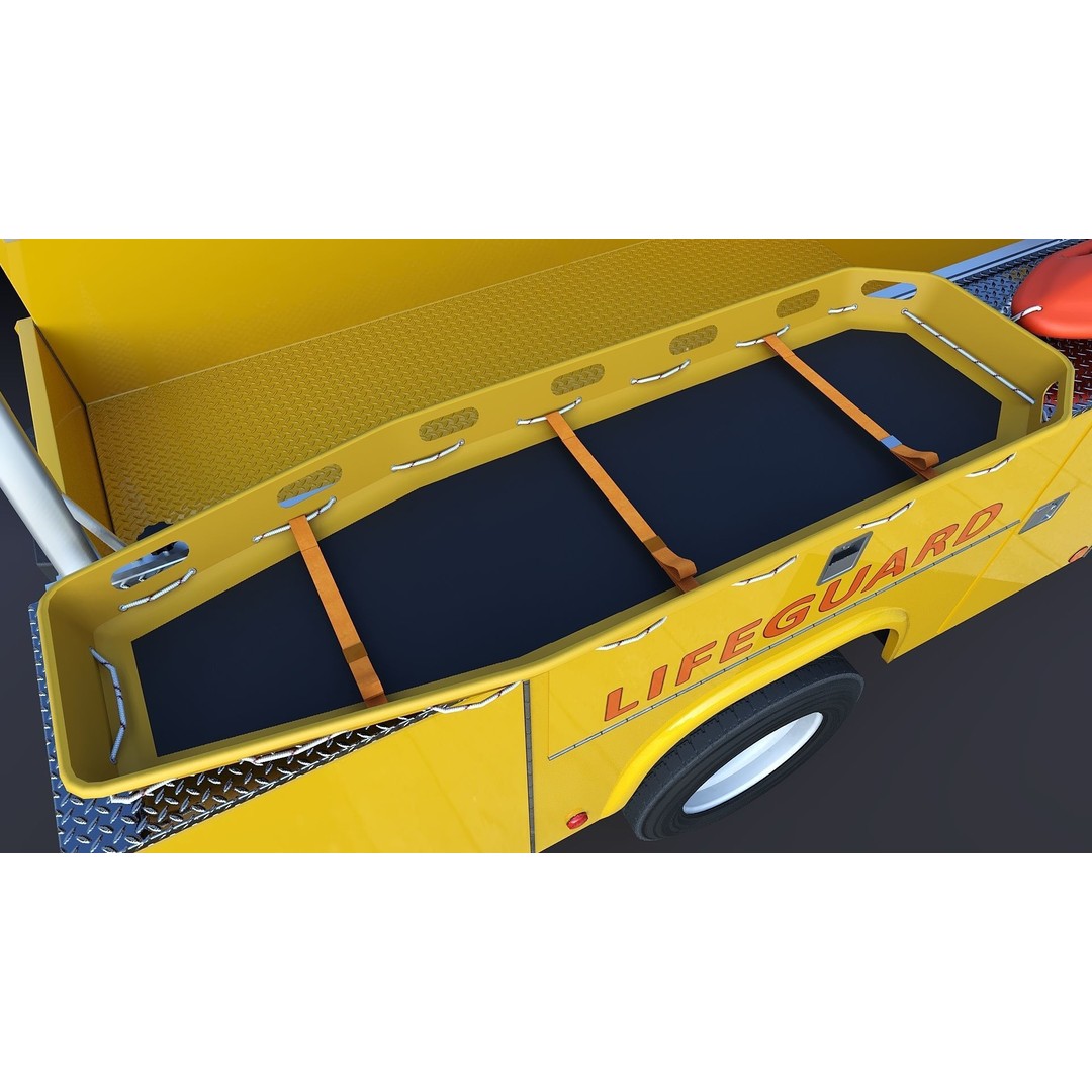 LifeGuard Truck 3D Model – Low Poly Game Asset, FBX, PBR Textures - View 28