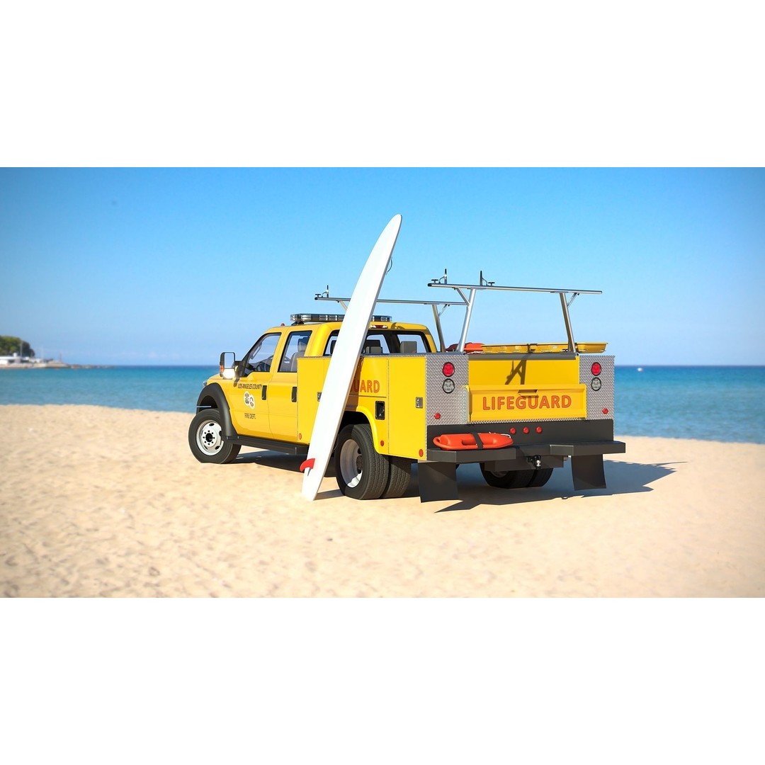 LifeGuard Truck 3D Model – Low Poly Game Asset, FBX, PBR Textures - View 31