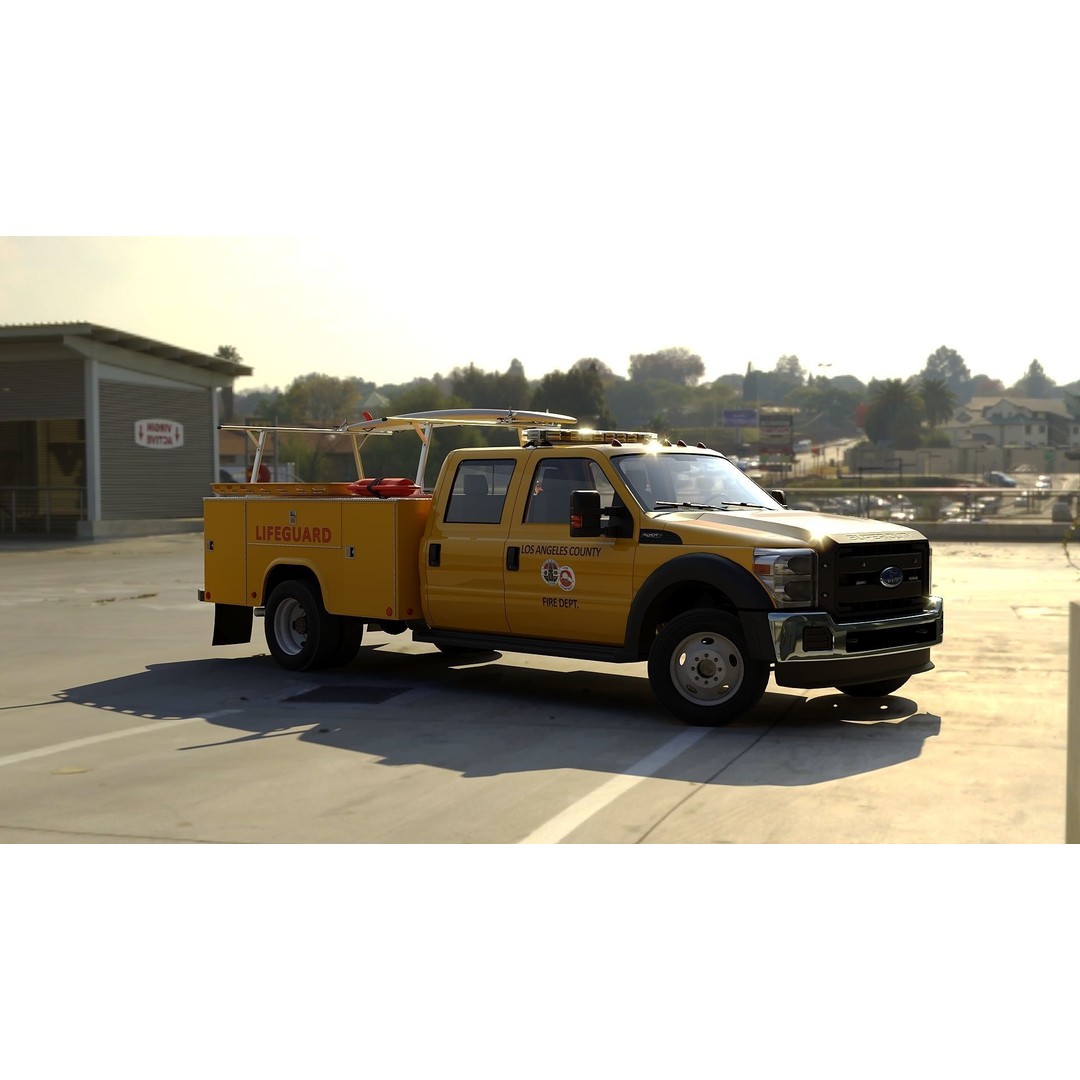 LifeGuard Truck 3D Model – Low Poly Game Asset, FBX, PBR Textures - View 33