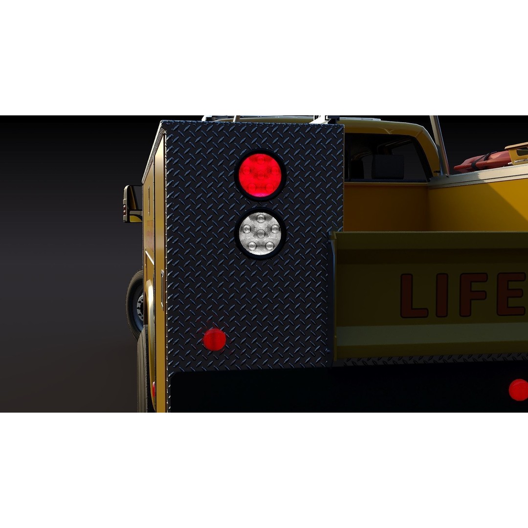 LifeGuard Truck 3D Model – Low Poly Game Asset, FBX, PBR Textures - View 35