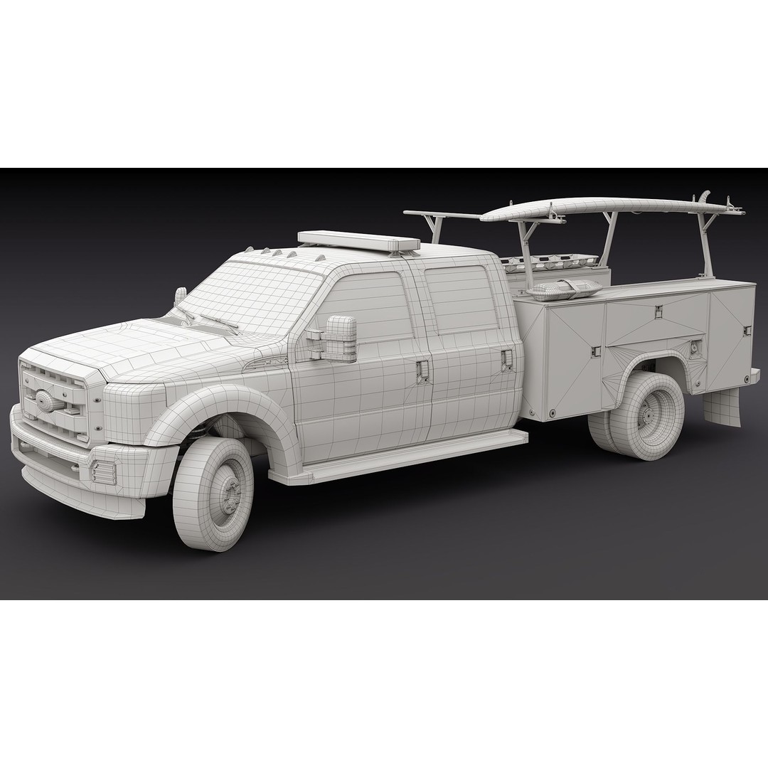 LifeGuard Truck 3D Model – Low Poly Game Asset, FBX, PBR Textures - View 36