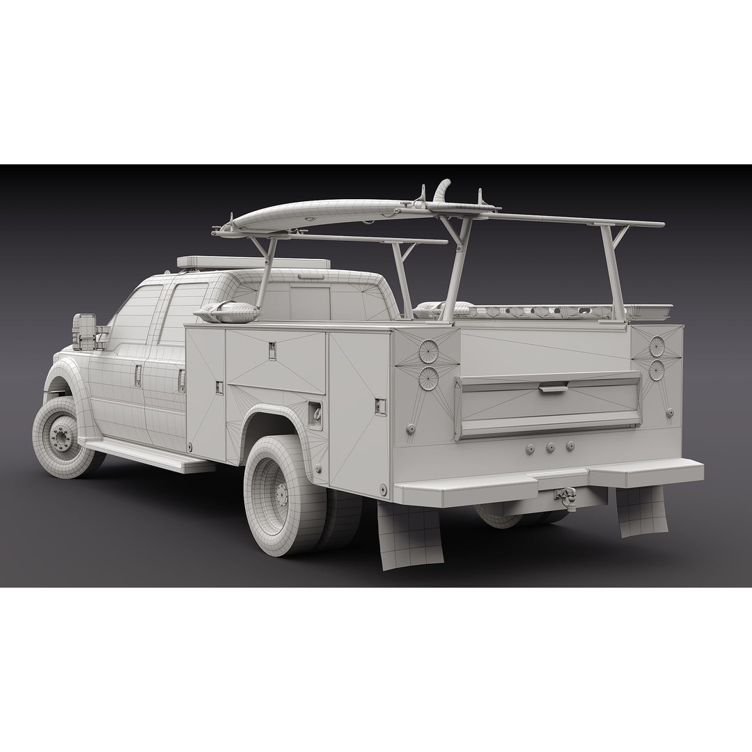 LifeGuard Truck 3D Model – Low Poly Game Asset, FBX, PBR Textures - View 37