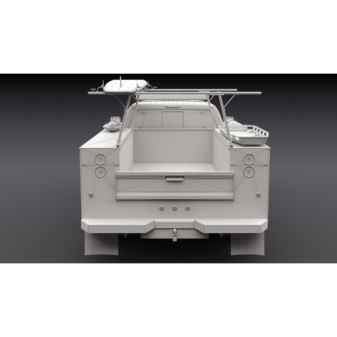 LifeGuard Truck 3D Model – Low Poly Game Asset, FBX, PBR Textures - View 38