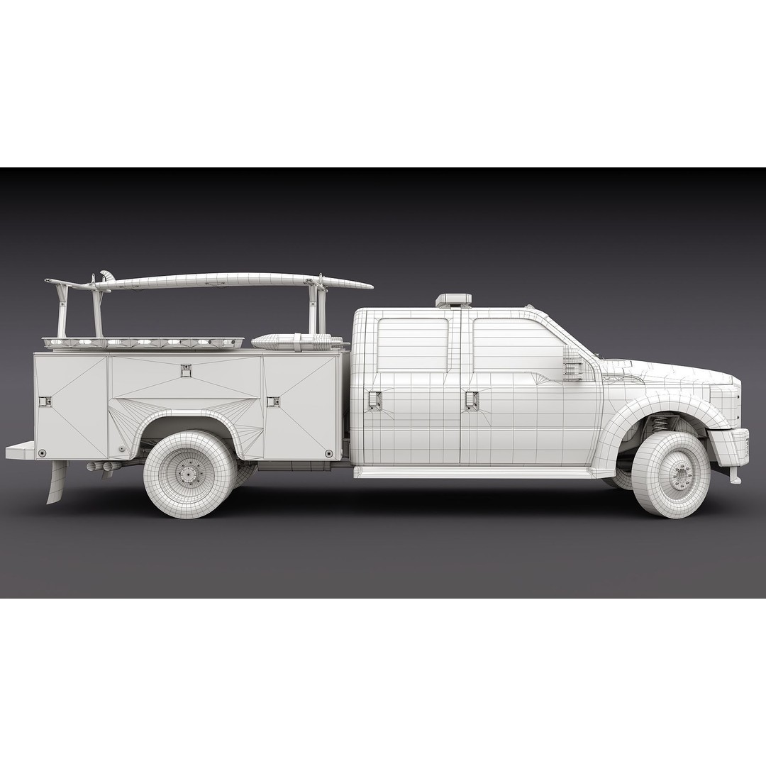 LifeGuard Truck 3D Model – Low Poly Game Asset, FBX, PBR Textures - View 39