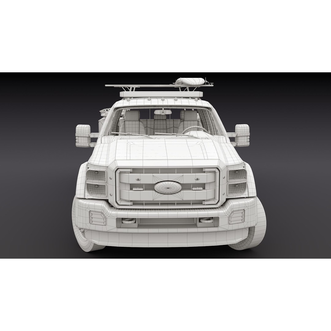 LifeGuard Truck 3D Model – Low Poly Game Asset, FBX, PBR Textures - View 41