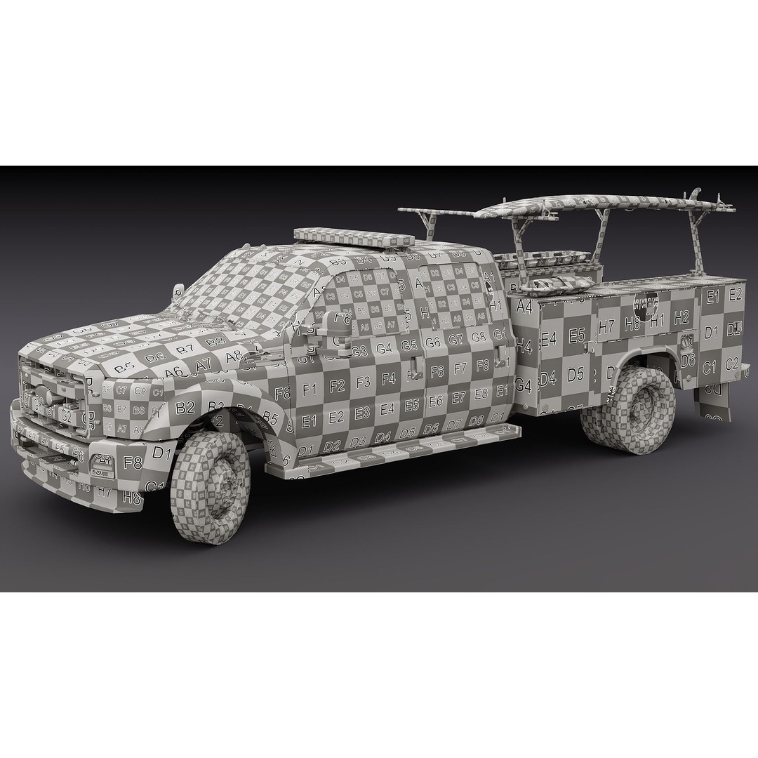 LifeGuard Truck 3D Model – Low Poly Game Asset, FBX, PBR Textures - View 44