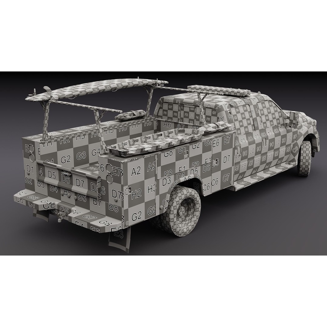 LifeGuard Truck 3D Model – Low Poly Game Asset, FBX, PBR Textures - View 45